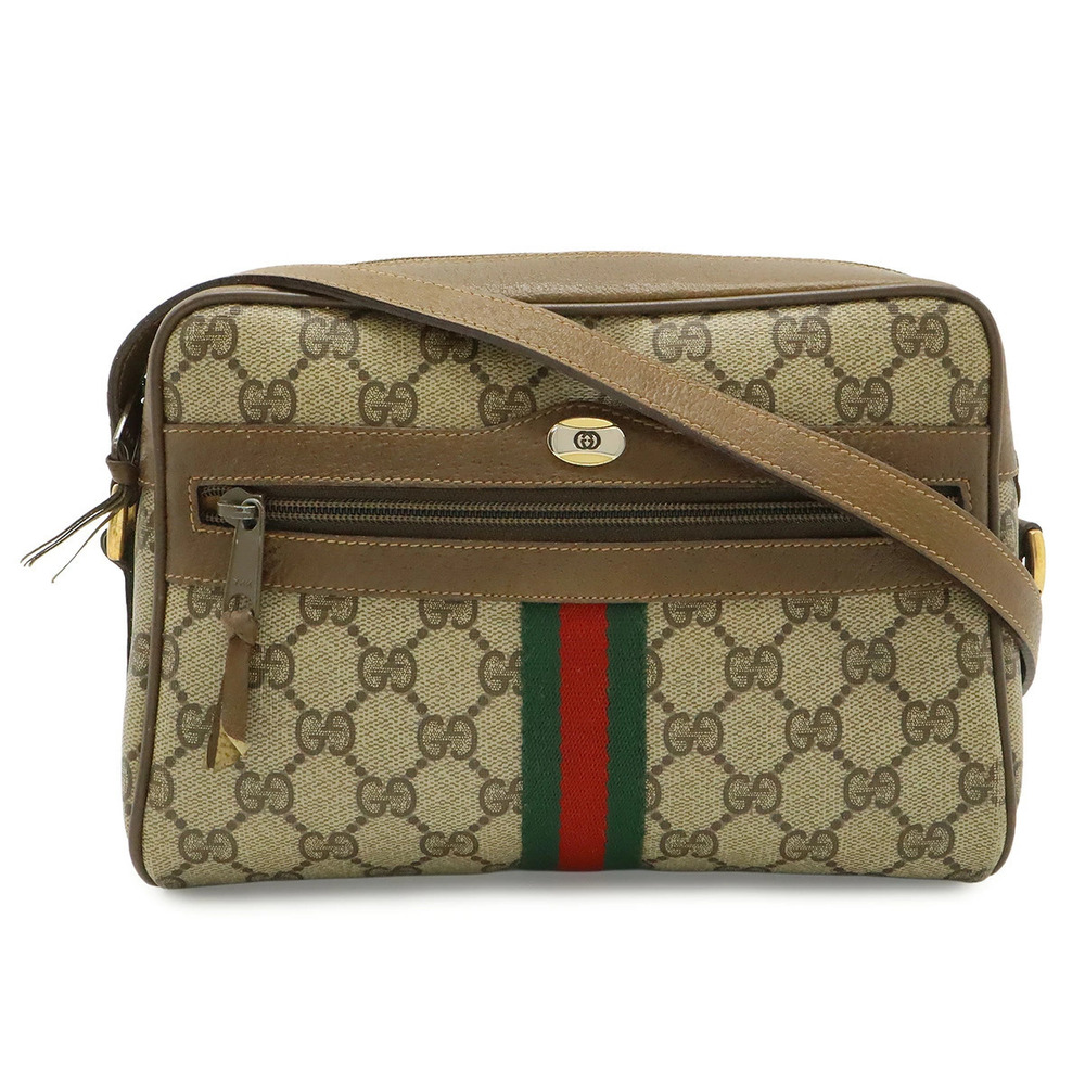 Gucci GG Plus Sherry Pochette Crossbody Bag Beige Cream Brown
